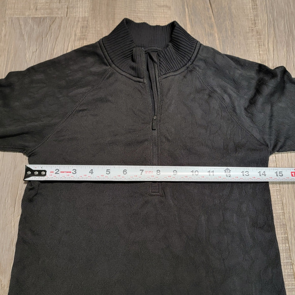 Lululemon Rest Less Half Zip Size 6 Seamless Running Base Layer Black Textured - Picture 5 of 6